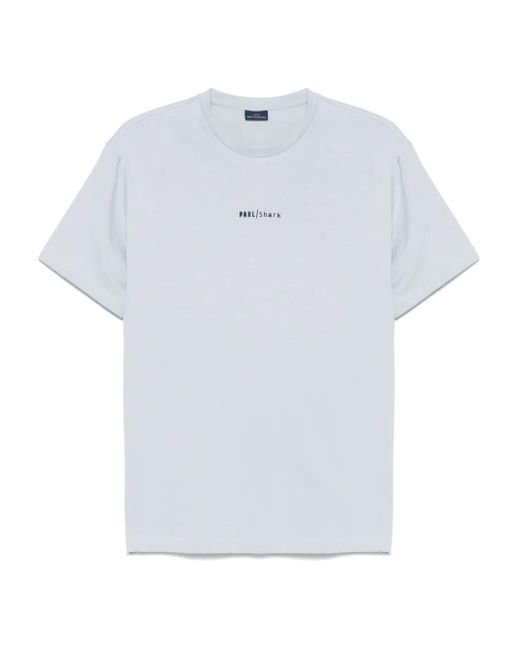 メンズ Paul & Shark ロゴ Tシャツ White