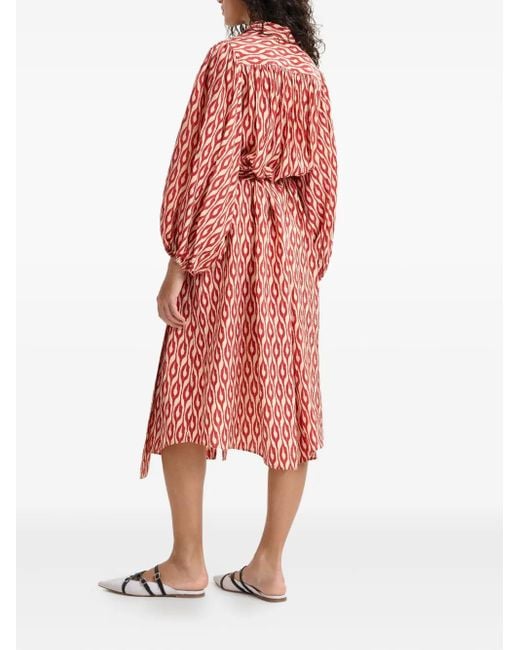 Essentiel Antwerp Red Ihilton Kleid Mit Abstraktem Print