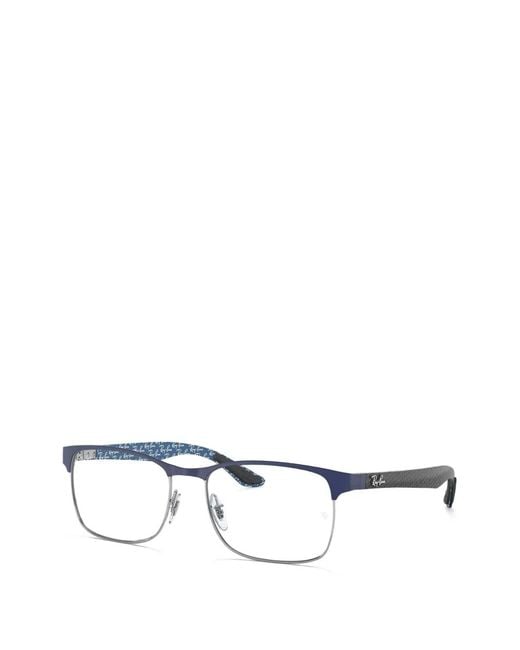Ray-Ban White Rectangle-Frame Glasses