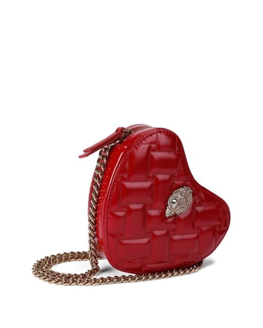 Kurt Geiger Red Mini Heart-Shape Quilted Shoulder Bag