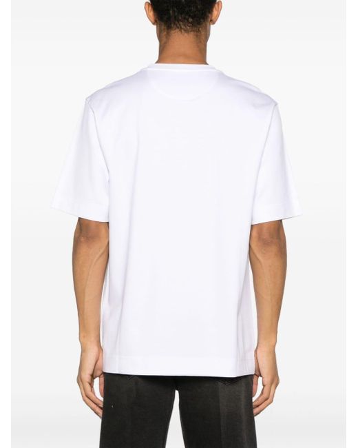 T-shirt Label à patch logo Fendi pour homme en coloris White