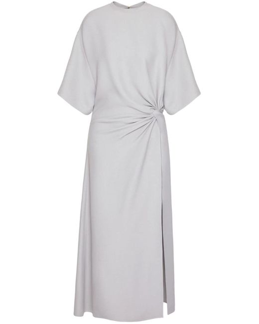 Robe mi-longue Couture à fronces Valentino Garavani en coloris White
