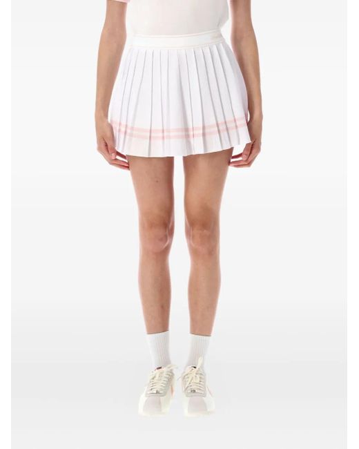 Sporty & Rich White Vendome Script Pleated Mini Skirt