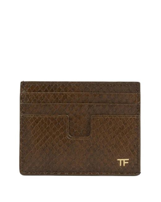 Tom Ford Brown Leather Card Holder for men