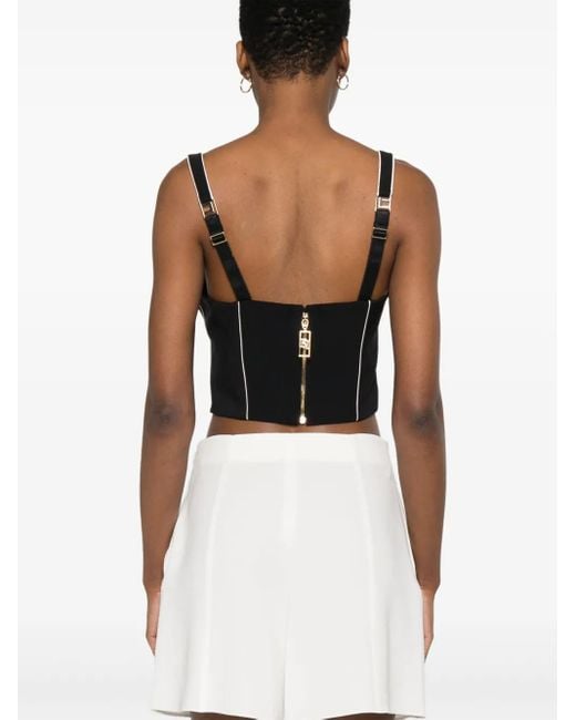 Top estilo corsé en contraste Elisabetta Franchi de color Black
