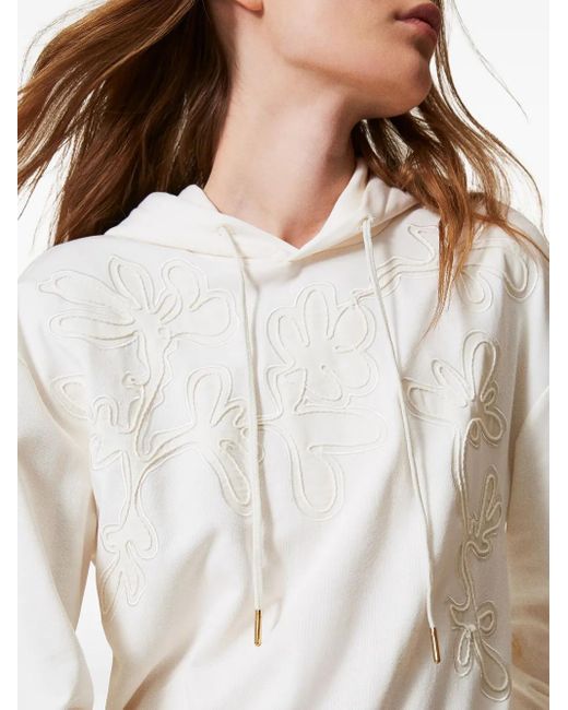 Twinset White Embroidered Hoodie