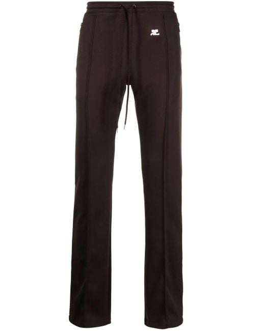 Courreges Black Logo-Appliqué Trousers for men