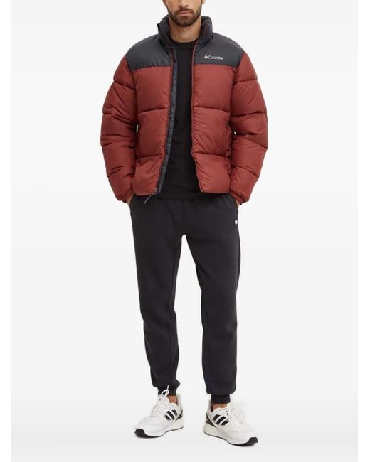 Columbia Red Two-Tone Quilted Padded Jacket for men