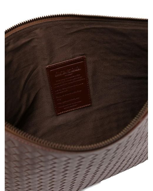 Dragon Diffusion Brown A4 Woven Clutch Bag