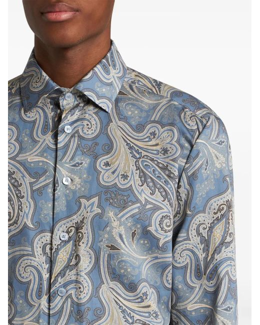 Etro Blue Versatile 3-Fabrics Dress Shirt For for men