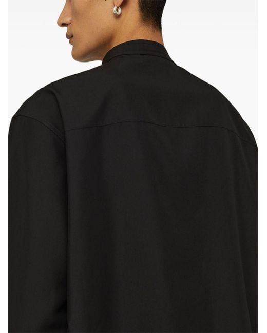 Camisa con cuello mao Jil Sander de hombre de color Black