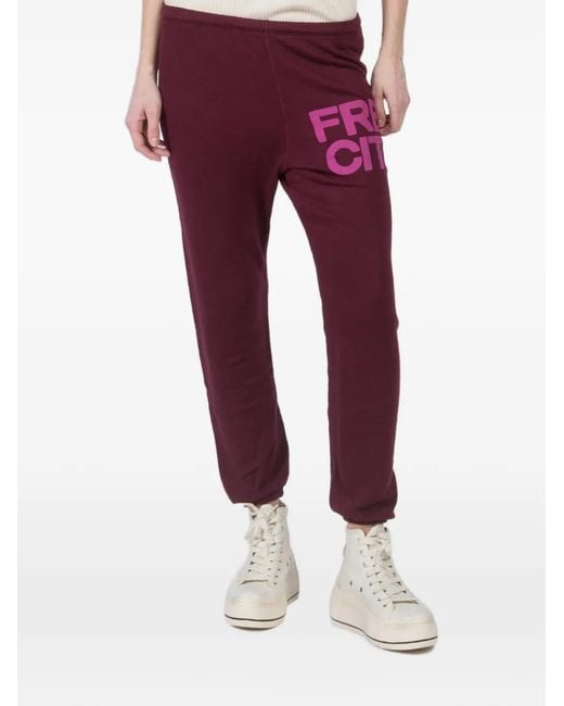Freecity Red Logo Drawstring Track Pants