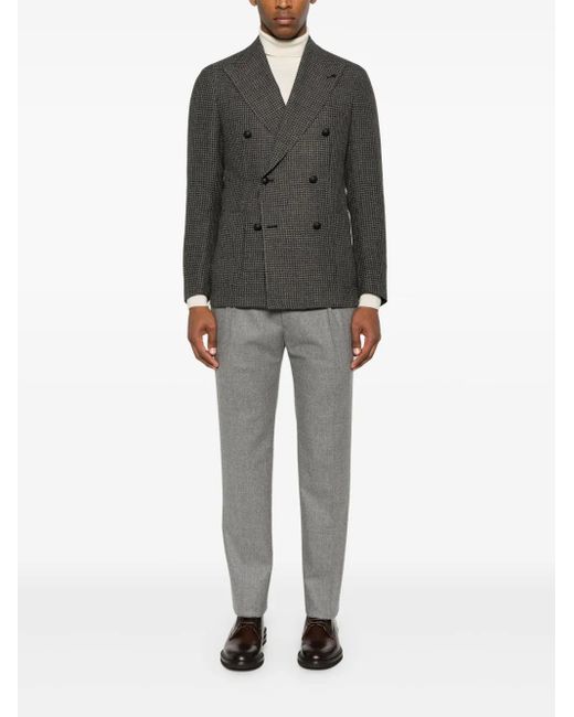 Tagliatore Gray Double-Breasted Blazer for men