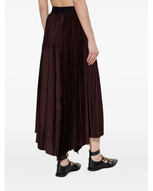 AllSaints Purple Jax Pleated Asymmetric Skirt