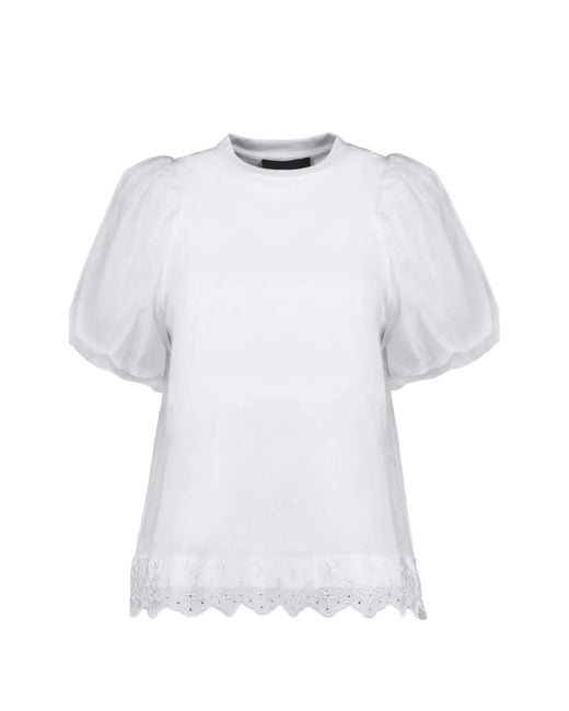 Simone Rocha パフスリーブ Tシャツ レース 白 Simone Rocha パフスリーブ Tシャツ ホワイト | Lyst