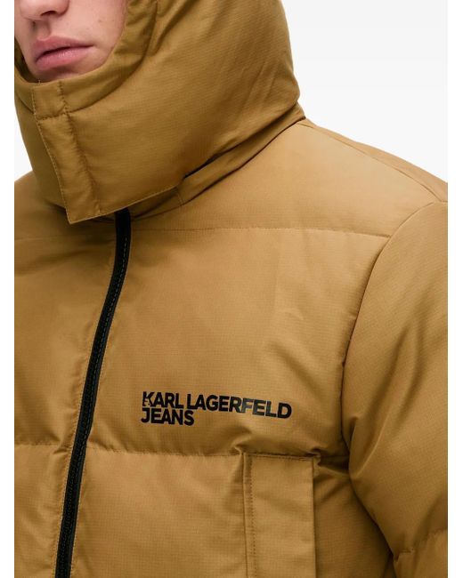 Karl Lagerfeld Brown Minimalistic Giubbino Jacket With Zipper Closure for men