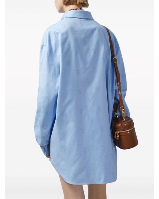 Camisa con logo en jacquard Gucci de color Blue
