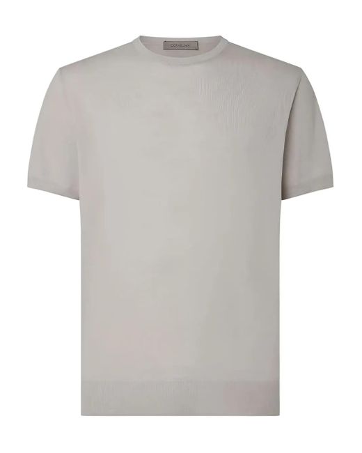 Corneliani T-Shirt Van Scheerwol Met Korte Mouwen in het Gray voor heren
