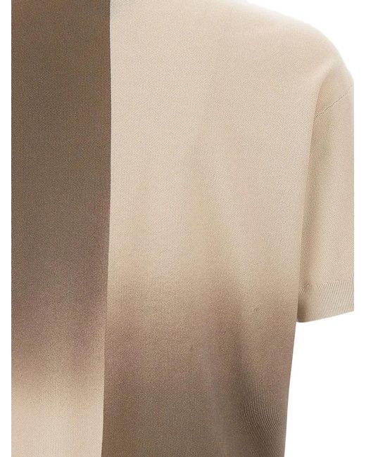 Emporio Armani Natural Textured Knit Gradient Cotton Sweater for men