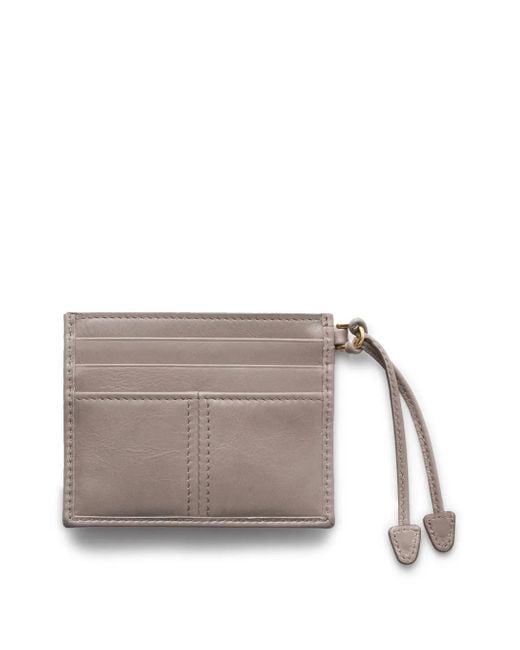 Prada Gray Leather Card Holder