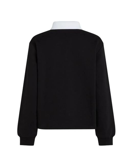 Karl Lagerfeld Black Signature Polo Sweatshirt