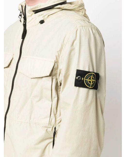 Stone Island Natural Compass-Patch Zip-Up Jacket for men