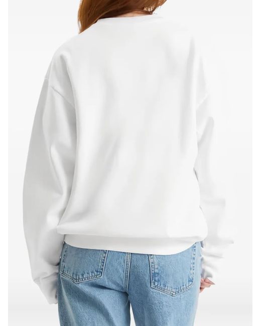 Sporty & Rich White Crew-Neck Graphic Sweatshirt