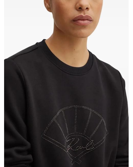 Karl Lagerfeld Black Embellished-Detail Sweatshirt