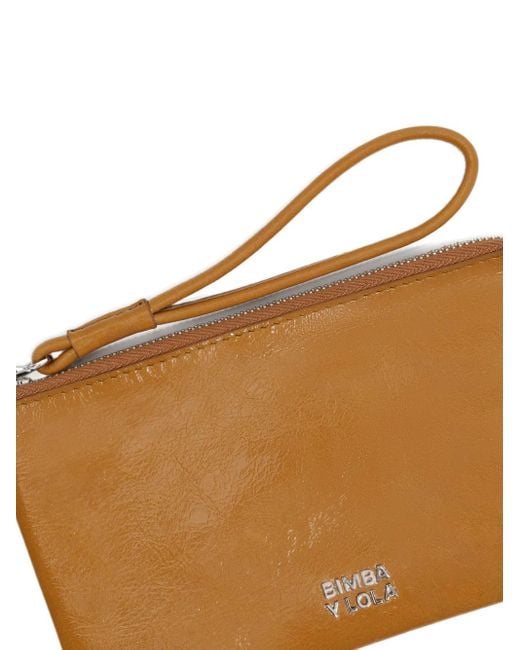 Bimba Y Lola Brown Leather Zipped Wallet
