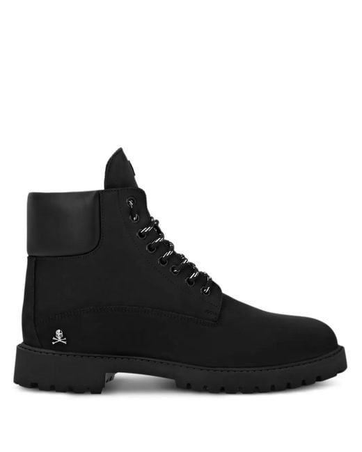 Philipp Plein Black Logo-Plaque Boots for men