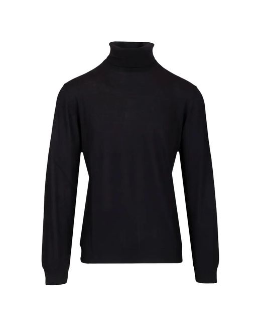 Al Duca D'aosta Blue Roll-Neck Wool Sweater for men