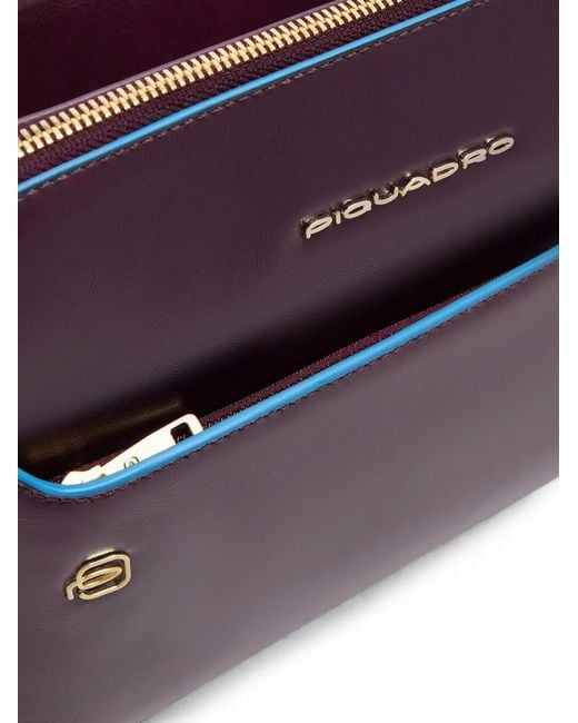 Piquadro Purple Logo-Plaque Crossbody Bag