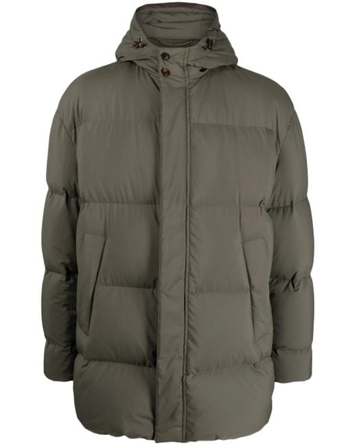Canali Green Hooded Padded Jacket for men