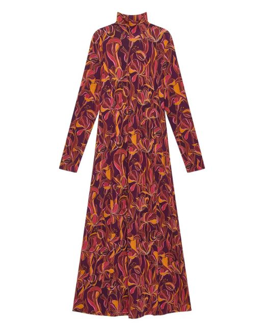 Maliparmi Red Maxikleid Mit Blumen-Print