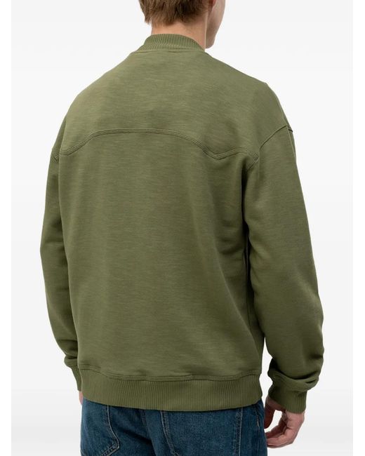 HUGO Green Logo-Patch Zip-Up Sweatshirt for men