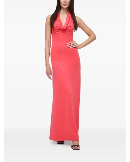 Guess Red Halterneck Open-Back Maxi Dress