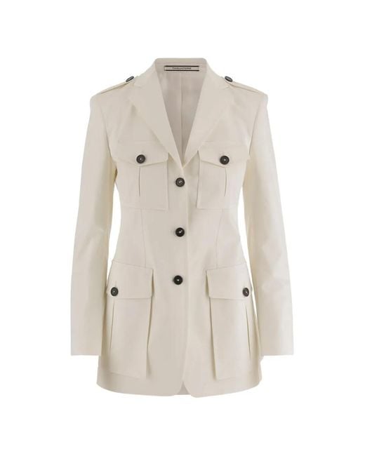 Tagliatore White Single-Breasted Jacket
