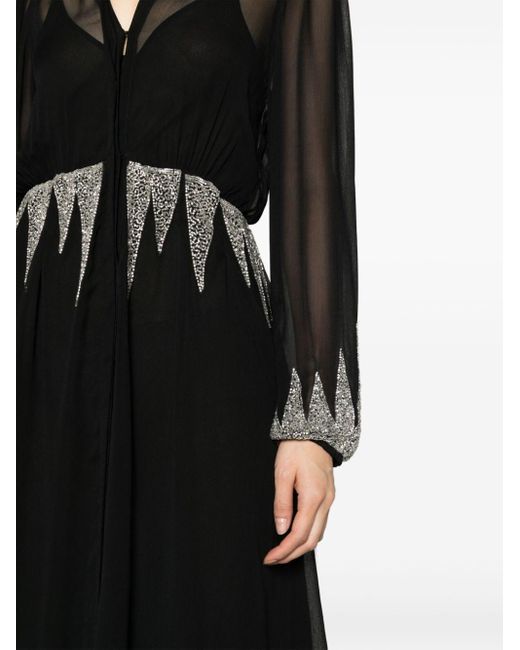Crystal-embellished layered maxi dress di Forte Forte in Black