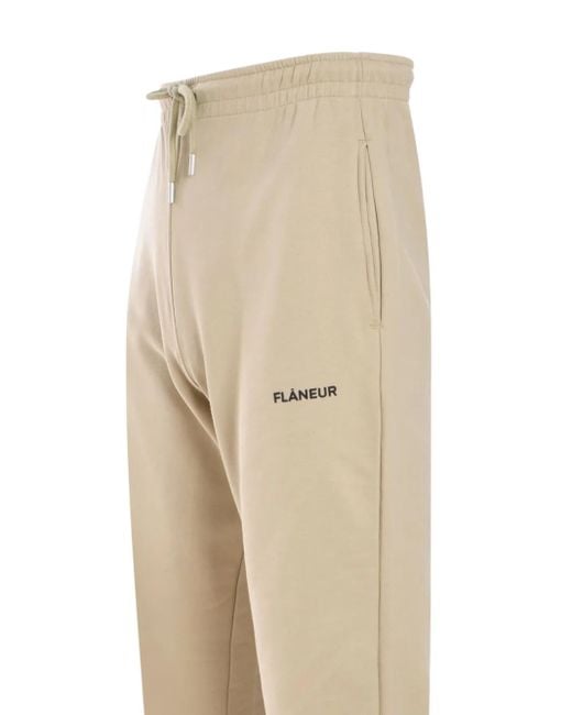 flâneur Natural Essential Logo-Print Track Pants for men