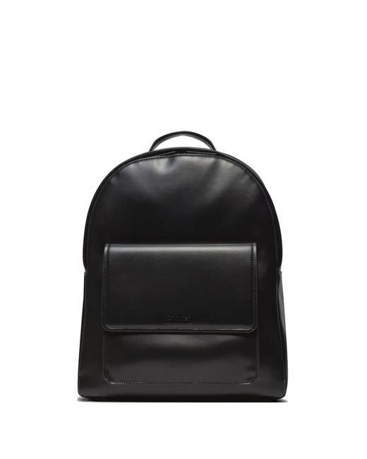 Calvin Klein Black Logo-Debossed Smooth Backpack for men