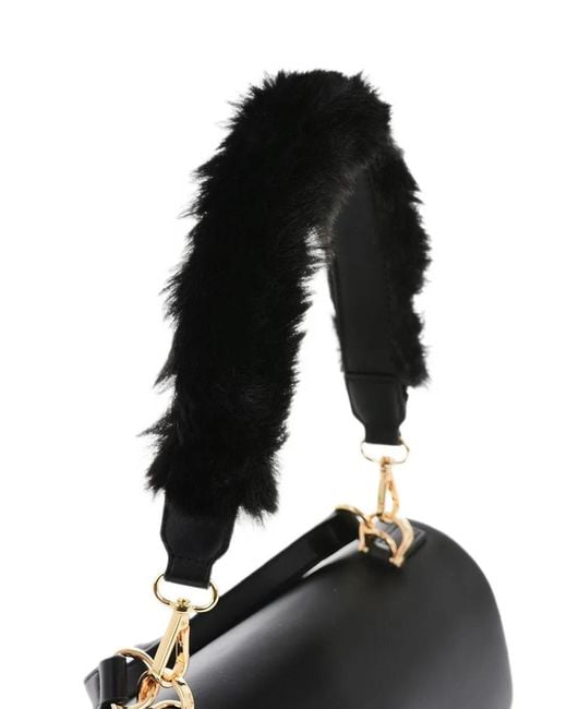 Moschino Black Logo-Plaque Tote Bag