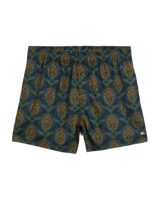 Osklen Green Aquaone Flex Peacock-Pattern Swim Shorts for men