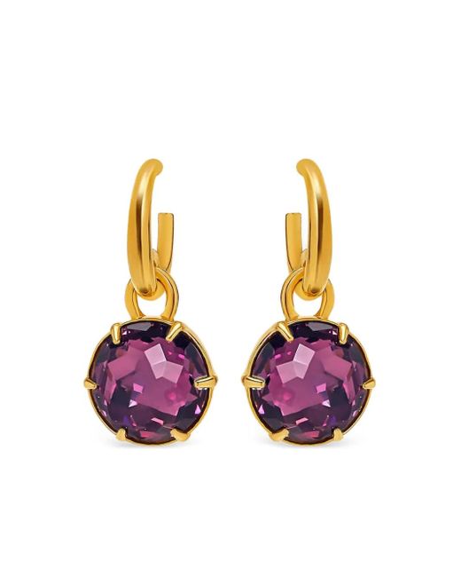 Oscar de la Renta Purple Crystal Earrings