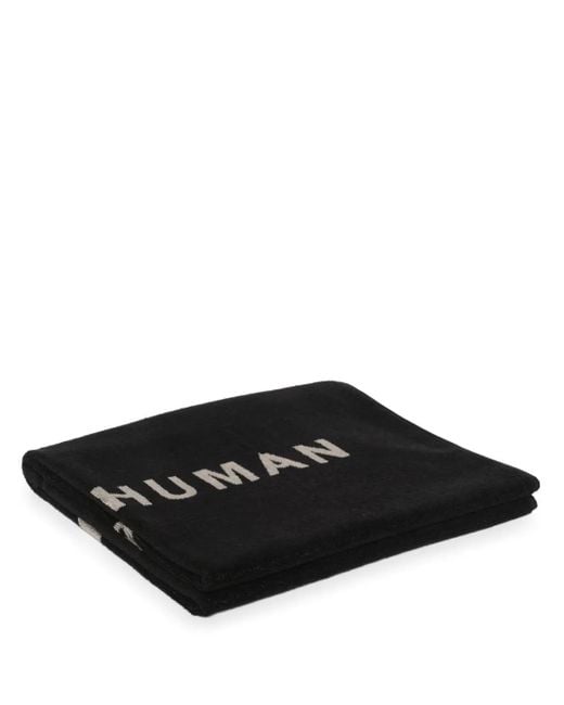 Rick Owens Black Text-Print Beach Towel