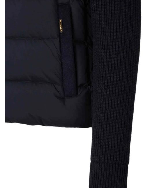 Moorer Blue Hooded Padded Jacket for men
