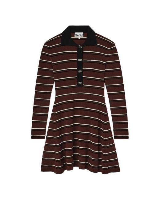 Ganni Brown Knitted Dresses