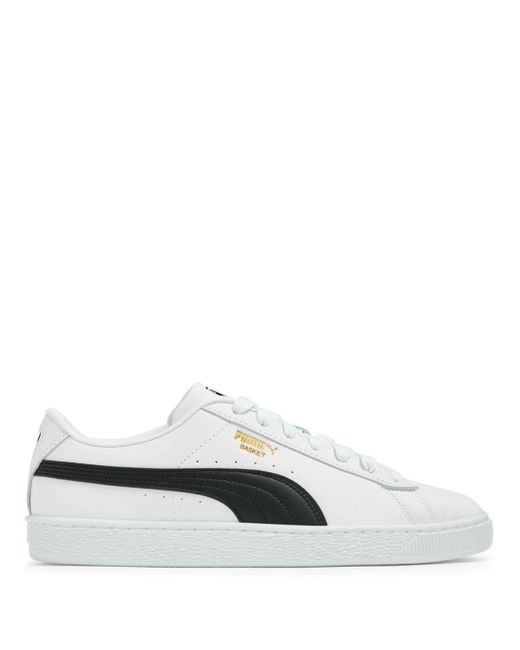 womens puma white basket leather trainers