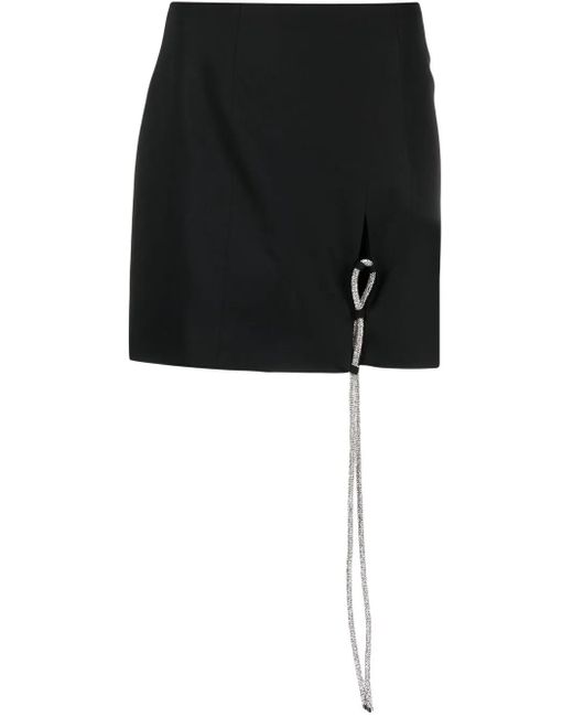 Minifalda con aplique de cristal GIUSEPPE DI MORABITO de color Black