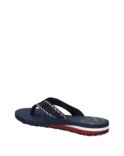 Tommy Hilfiger Blue Patterned-Strap Flip-Flops