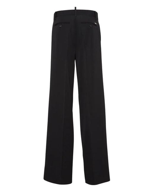 DSquared² Black Tailored Wool Trousers